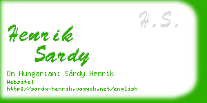 henrik sardy business card