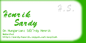 henrik sardy business card